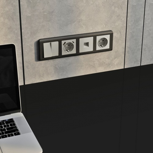 Розетка с заземлением и со шторкой, без рамки Werkel дымчатый W1271104 в Нижнем Новгороде фото 3