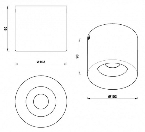 Накладной светильник iLedex Metrica 113-12W-D100-4000K-24DG-WH в Нижнем Новгороде фото 2
