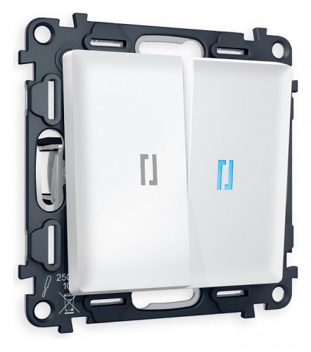 Выключатель проходной двухклавишный с подсветкой Ambrella Volt ALFA MA124040 в Нижнем Новгороде