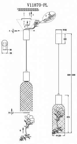 Подвесной светильник Moderli Ophelia V11870-PL в Нижнем Новгороде фото 3