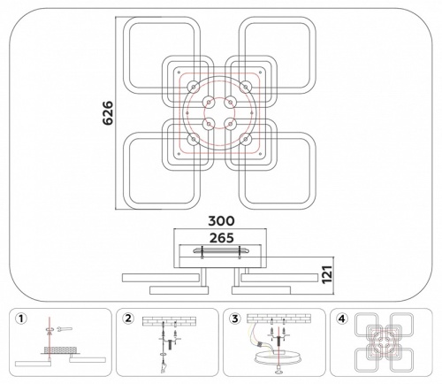 Потолочная люстра Ambrella Light FA FA3866 в Нижнем Новгороде фото 2