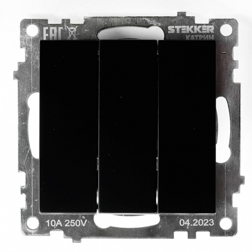 Выключатель трехклавишный без рамки Stekker Катрин 49172 в Нижнем Новгороде фото 8