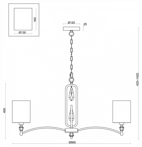 Подвесная люстра Freya Riverside FR1007PL-08N в Владивостоке фото 3