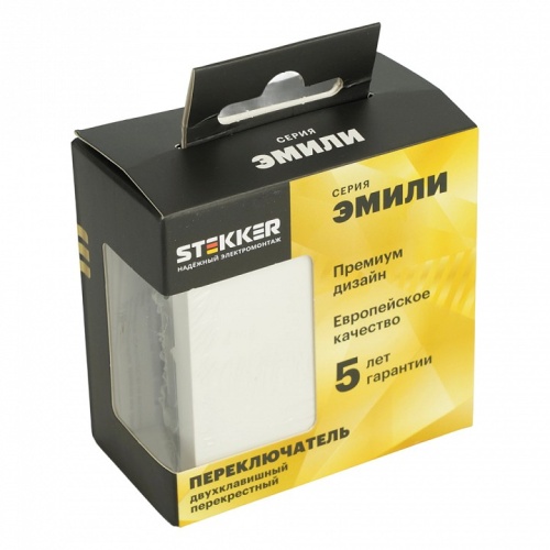Переключатель перекрестный двухклавишный без рамки Stekker Эмили 50162 в Нижнем Новгороде фото 9