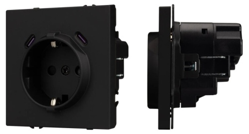 Розетка с заземлением и со шторкой и 2хUSB C, без рамки Arlight NOBE 061813(1) в Нижнем Новгороде