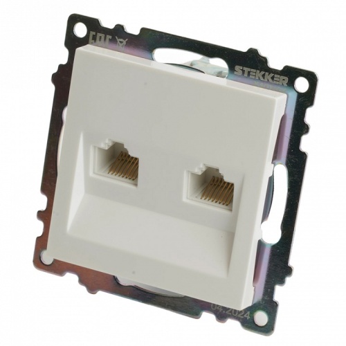 Розетка двойная Ethernet RJ-45 без рамки Stekker Катрин 50003 в Нижнем Новгороде фото 7