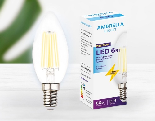 Лампа светодиодная Ambrella Light C37F E14 6Вт 4200K 202115 в Нижнем Новгороде фото 2