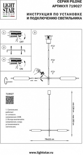 Светильник на штанге Lightstar Pilone 719027 в Бородино фото 2