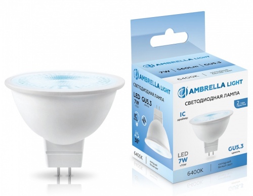 Лампа светодиодная Ambrella Light MR16 GU5.3 7Вт 6400K 170716 в Нижнем Новгороде фото 2