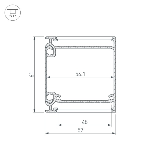 Профиль BOX57-DUAL-2000 ANOD (Arlight, Алюминий) в Коркино фото 6