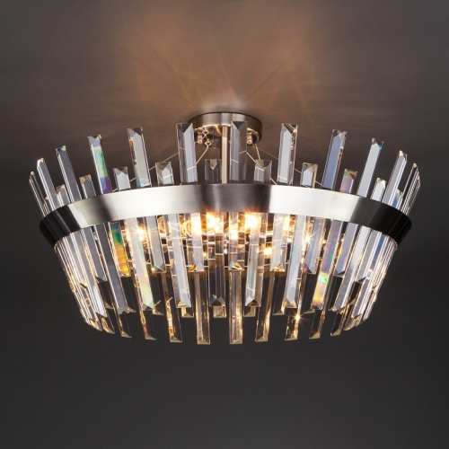 Светильник на штанге TK Lighting Steccato 10111/8 сатин-никель / прозрачный хрусталь Strotskis в Нижнем Новгороде фото 3