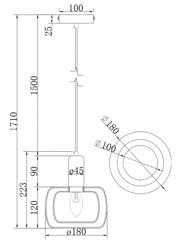 Подвесной светильник Maytoni Vision MOD411PL-01G в Яранске фото 7