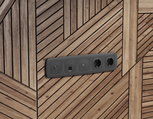 Розетка Ethernet RJ-45 и со шторками, без рамки Ambrella Volt OMEGA MO912005 в Нижнем Новгороде фото 3