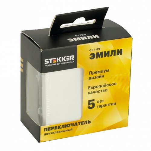 Переключатель двухклавишный без рамки Stekker Эмили 49869 в Нижнем Новгороде фото 2
