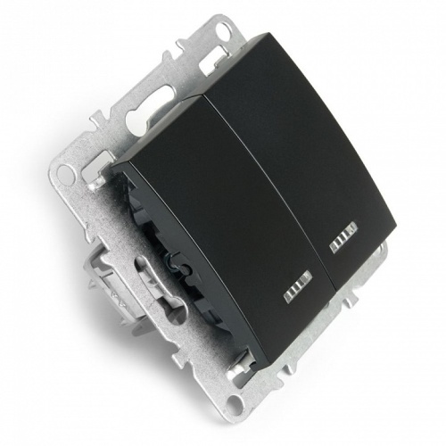 Выключатель двухклавишный с подсветкой без рамки Stekker Эрна 49147 в Нижнем Новгороде фото 6