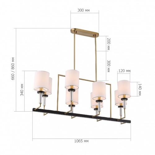 Люстра на штанге ST-Luce BLACK+BRASS SL1404.338.08 в Нижнем Новгороде фото 4