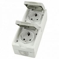 Розетка двойная с заземлением и со шторками, с крышкой Stekker Велена 49737 в Нижнем Новгороде