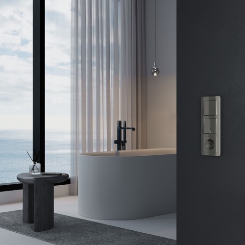 Выключатель проходной двухклавишный без рамки Werkel графит акрил W1122044 в Нижнем Новгороде фото 2