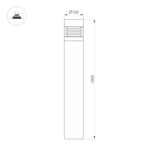 Светильник LGD-FRESNEL-BOLL-H1000-20W Warm3500-MIX (GR, 290 deg, 230V) (Arlight, IP65 Металл, 5 лет) в Дудинке фото 5