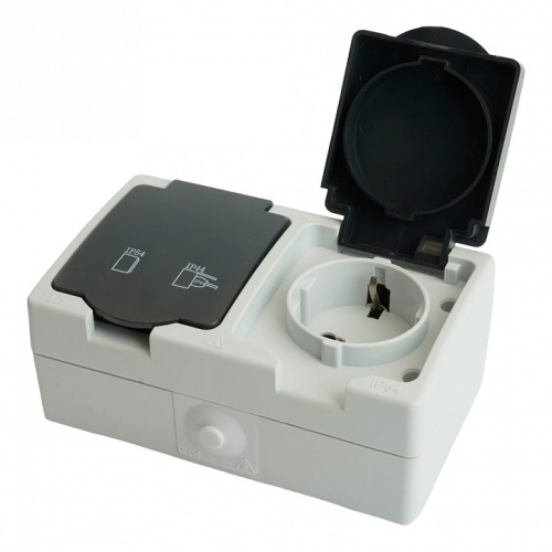 Розетка влагозащищенная с заземлением и крышкой Stekker Велена 32754 в Нижнем Новгороде фото 8