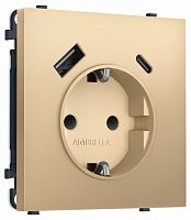 Розетка с заземлением и со шторкой и 2хUSB type A и C, без рамки Ambrella Volt MS MS890010 в Нижнем Новгороде