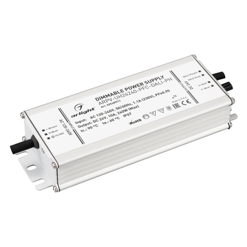 Блок питания ARPV-UH24240-PFC-DALI-PH (24V, 10.0A, 240W) (Arlight, IP67 Металл, 7 лет) в Пскове