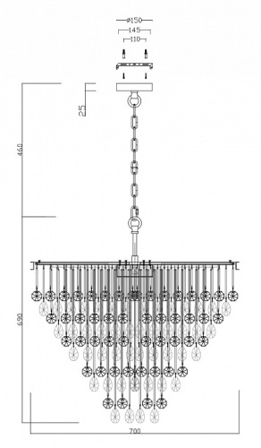 Подвесная люстра Maytoni Linn MOD091PL-09CH в Бородино фото 4