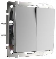 Выключатель двухклавишный без рамки Werkel серебряный W1123008 в Нижнем Новгороде