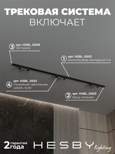 Комплект трековый Hesby Lighting №9 однофазная накладная Skylite HSBL_kompl_S009_NI2B4K в Нижнем Новгороде фото 7