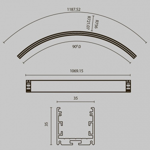 Профиль накладной Maytoni Led strip ALM-3535R-B-IN-90°-1.5M в Кизилюрте фото 2