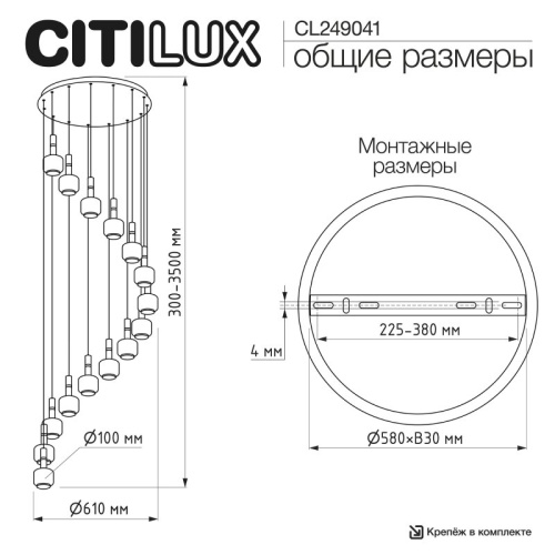 Подвесная люстра Citilux LASS CL249021 в Нижнем Новгороде фото 5