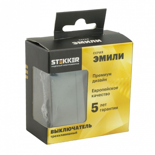 Выключатель трехклавишный без рамки Stekker Эмили 49844 в Нижнем Новгороде фото 5