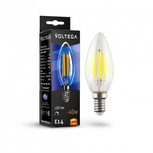 Лампа светодиодная Voltega Candle dim 5W E14 5Вт 3000K 8460 в Сургуте фото 2