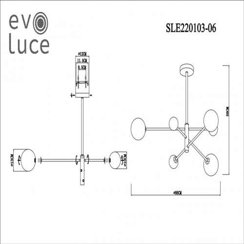 Люстра на штанге EVOLUCE Arcola SLE220103-06 в Брянске фото 7