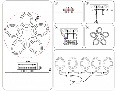Потолочная люстра Ambrella Light FA FA4492 в Нижнем Новгороде фото 3
