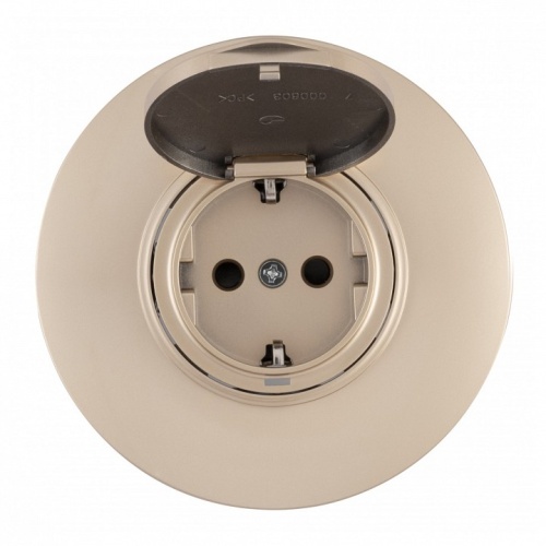 Розетка с заземлением и шторкой, с крышкой Arte Milano SET08-1 SET08-1-41-1 shampan в Нижнем Новгороде