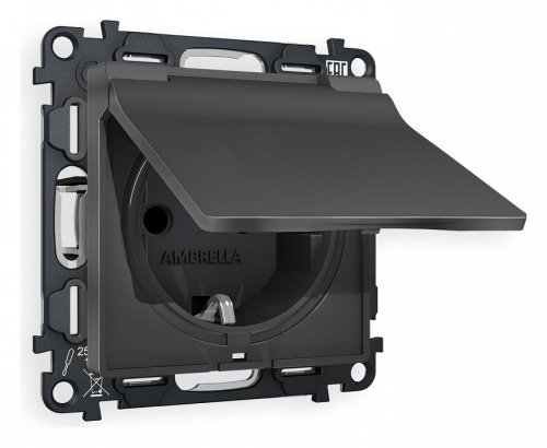 Розетка с заземлением и со шторкой, без рамки с крышкой Ambrella Volt ALFA MA908010 в Нижнем Новгороде