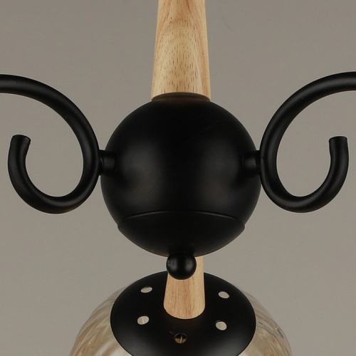 Люстра на штанге 04886-0.3-03 BK+WOOD в Нижнем Новгороде фото 2