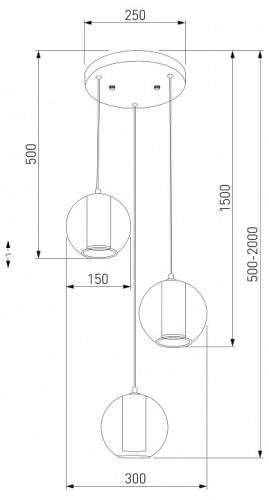 Подвесной светильник Eurosvet Cobble 50258/3 LED дымчатый/бирюзовый в Яранске фото 2