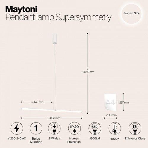 Подвесной светильник Maytoni Supersymmetry P096PL-L11WK1 в Дудинке фото 4