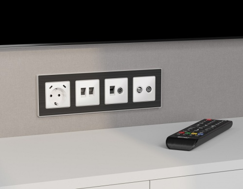 Накладка для ТВ-розетки и RJ-11 или RJ-45 Ambrella Volt ALFA AP1325 в Нижнем Новгороде фото 2