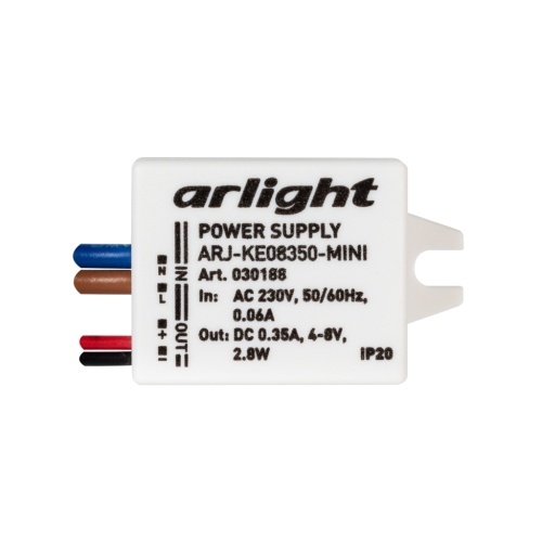 Блок питания ARJ-KE08350-MINI (2.8W, 350mA) (Arlight, IP20 Пластик, 5 лет) в Бикине