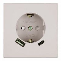 Розетка с заземлением и со шторкой и 2хUSB type A и C, без рамки Stekker Мия 50482 в Нижнем Новгороде