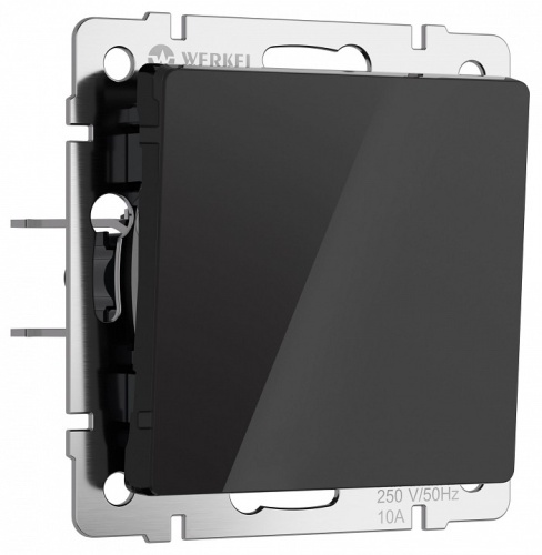 Выключатель проходной одноклавишный без рамки Werkel черный акрил W1112048 в Нижнем Новгороде