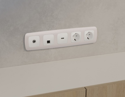 Розетка Ethernet RJ-45 и со шторками, без рамки Ambrella Volt OMEGA MO132005 в Нижнем Новгороде фото 3