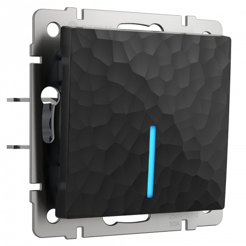 Выключатель проходной одноклавишный с подсветкой без рамки Werkel Hammer черный W1212108 в Нижнем Новгороде