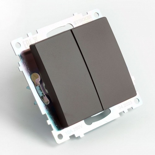 Переключатель двухклавишный без рамки Stekker Катрин 49170 в Нижнем Новгороде фото 5