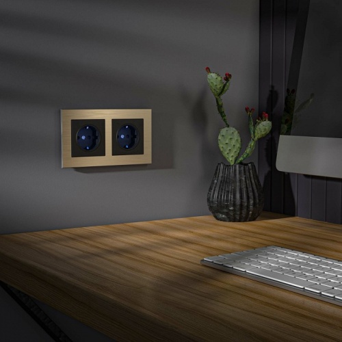 Розетка с заземлением с подсветкой, без рамки Werkel черный W1171408 в Нижнем Новгороде фото 3