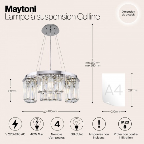 Подвесной светильник Maytoni Colline MOD083PL-04CH в Похвистнево фото 8