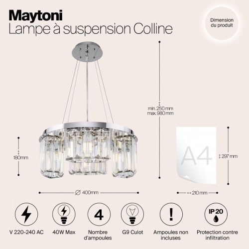 Подвесной светильник Maytoni Colline MOD083PL-04CH в Волгограде фото 8